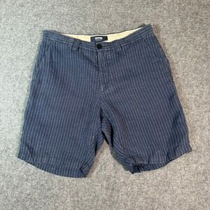 Vilebrequin Collection Men's Navy White Pinstripe Linen Blend Shorts Sz 48 US 30